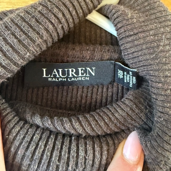 Lauren Ralph Lauren Brown Ribbed Turtleneck Sweater XS - Picture 2 of 7